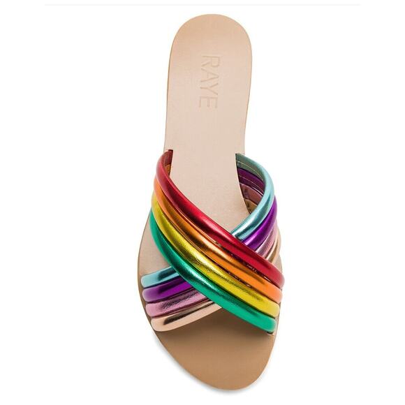 RAYE Ziggy Rainbow Leather Pride Sandals – Women’s 8 Sold Out - Picture 1 of 4